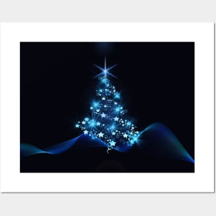 Simple winter / Christmas design with stylish Xmas tree Posters and Art